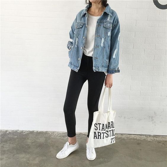 new-fashion-trends-college4  Denim joggers outfit, Joggers outfit