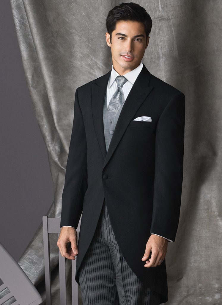 black cutaway tuxedo party wear for men