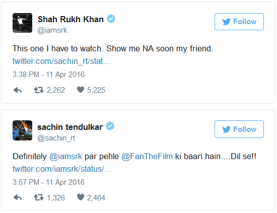 Sachin Tendulkar biopic movie Shahrukh Khan tweeted