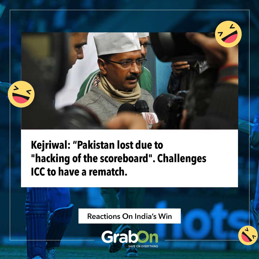 ind beats pak reactions kejriwal