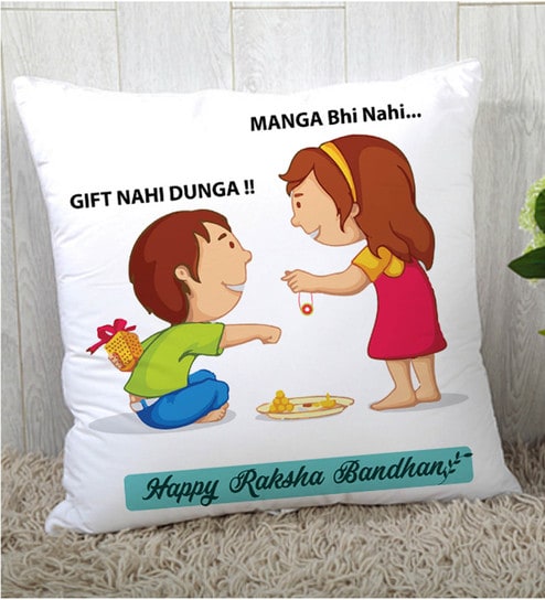 Buy Giftcart Personalised/Personalized Photo Cushion Rakhi Gift for Brother  and Sister | Best Raksha Bandhan Gift for Bro and Sis (Polyester (30x30)  Cover with Filler) Online at Low Prices in India -