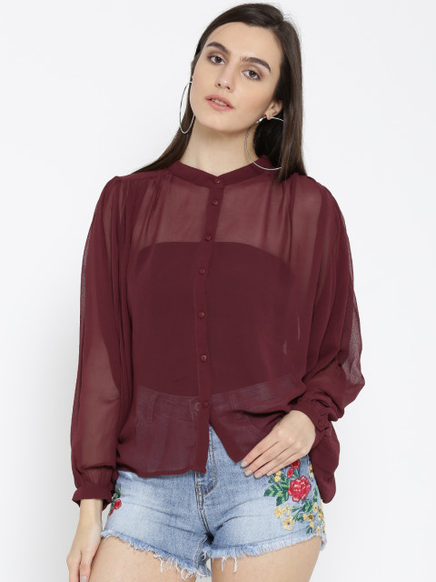 myntra end of reason sale only burgundy top