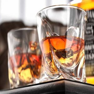Twisted whisky glasses