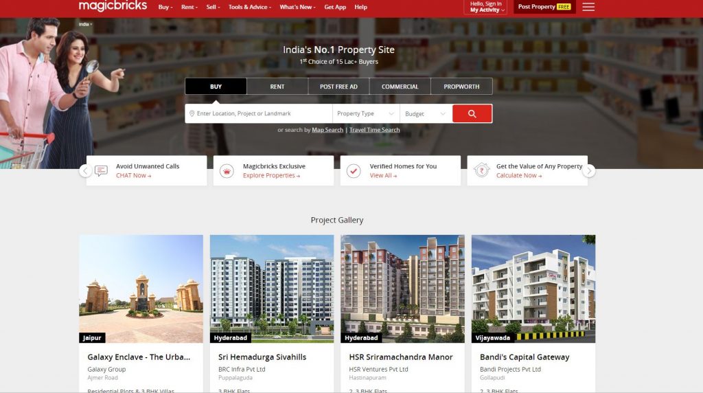 MagicBrick Property Search Website