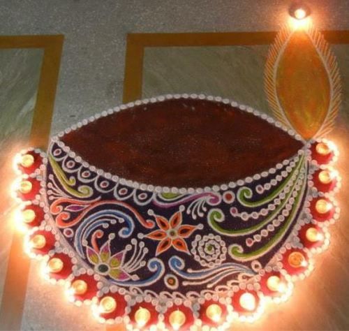 diya rangoli design 