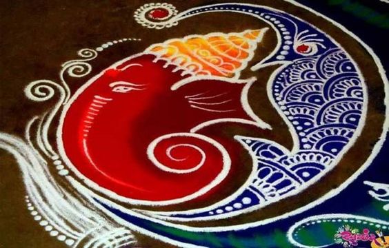 Ganesh rangoli designs