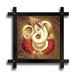 lord ganesh wooden frame
