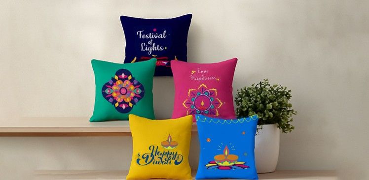 festive cushions and throws